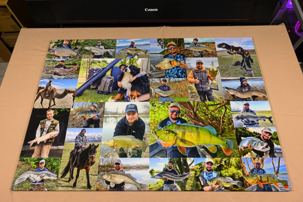 Rybárska fotokoláž na plátne